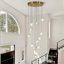 Bigham 12-Light Crystal Cluster Chandelier with Adjustable Length-2046327050