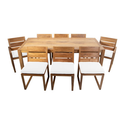 9 - Piece Solid Wood Dining Set