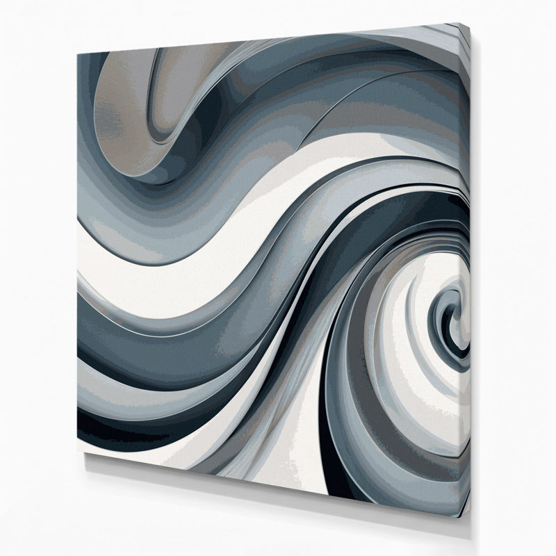 Art mural sur toile Biomorphic Abstraction 91, gris, H 12 po x l 12 po