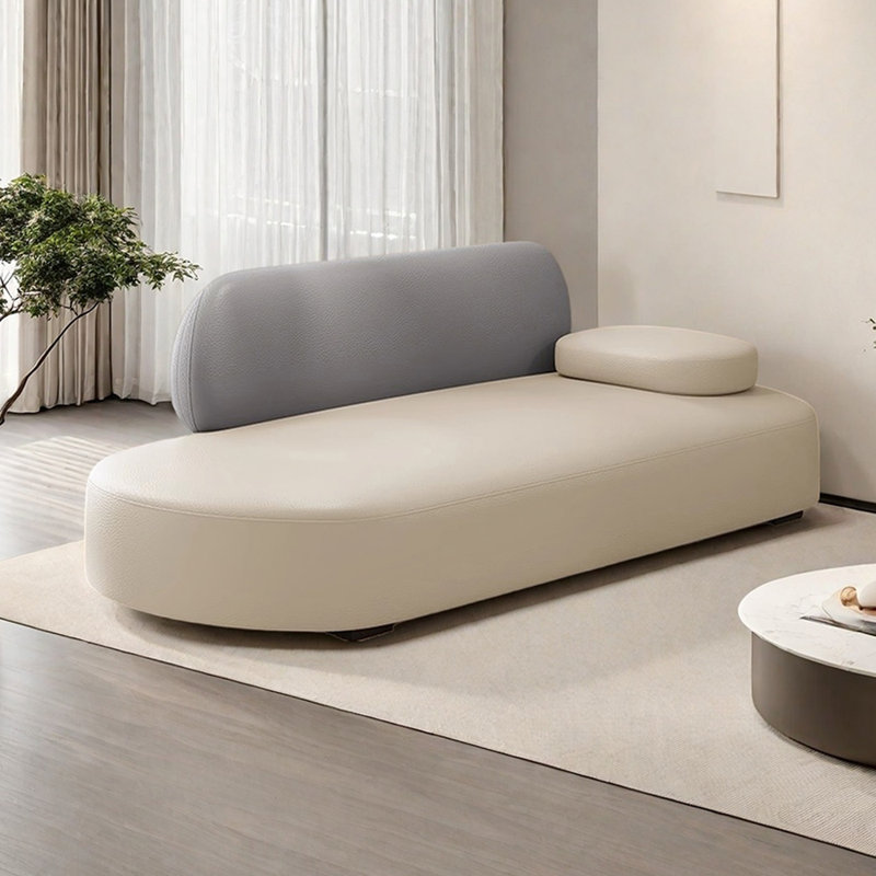 Méridiennes d'intérieur avec appui-tête mobile Finck, Face à la droite, Beige / gris clair