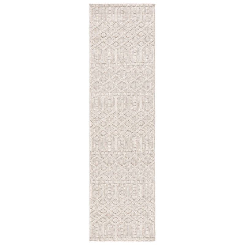 Tapis géométrique en polypropylène tissé à la machine Deborahann, Tapis de couloir 2 pi 2 po x 8 pi
