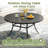 6-Person Outdoor Dining Set, Spacious Round Table with Swivel Chairs-1637093218