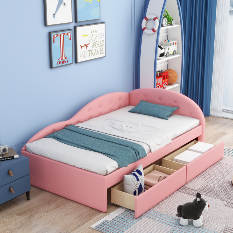 Lit de jour avec couchette Katusha, Rose, Simple