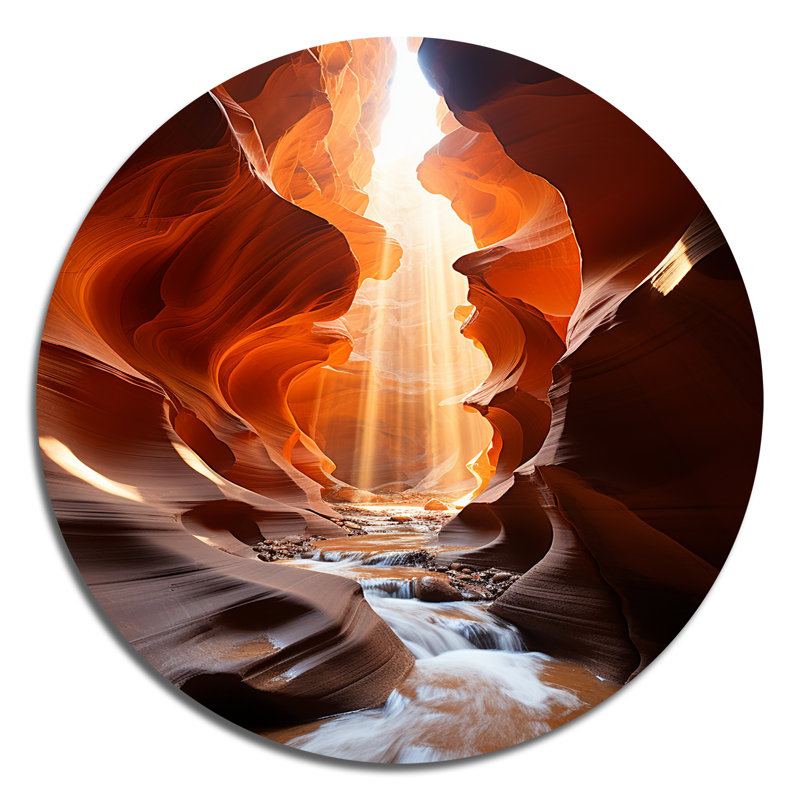 Marlou - Paysages d'art rond en métal, H 16 po x l 16 po
