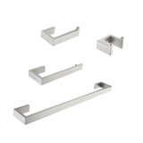 4-piece Bath Hardware Set With Towel Bar, Robe Hook, Toilet Paper Holder And Hand Towel Holder