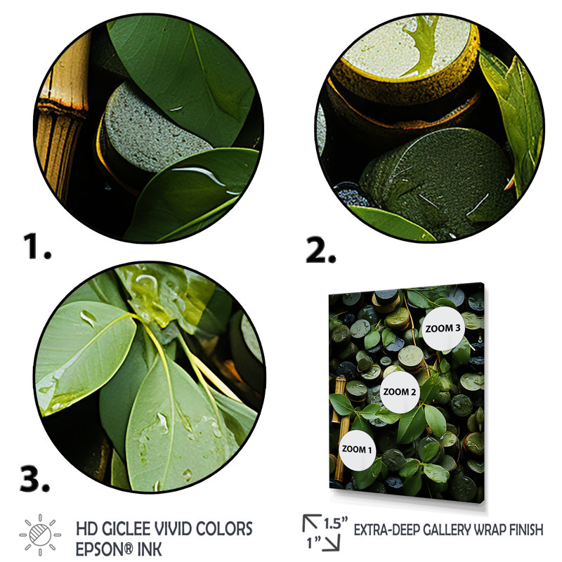 Tranquil Greenery Bamboo Oasis III - Art mural en bambou, H 40 po x l 30 po x P 1,5 po, Cadre photo noir simple