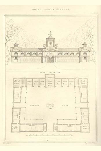 Tables de palais royal-impression d’art graphique, H 42 po x l 28 po x P 1,5 po