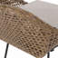 Tabouret de bar 29,25 po en osier et fer à dossier bas brun clair avec ensemble beige (ensemble de 2)