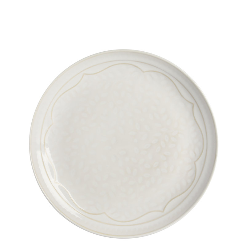 Linen Floral Porcelain Dinnerware Set, Service for 6