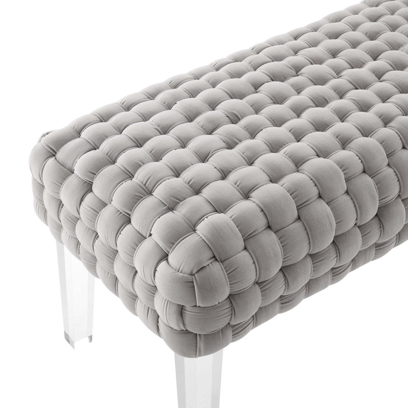 Repose-pieds en velours performance Prologue par Modway, Gris clair