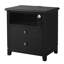  Table de chevet 2 tiroirs en bois massif avec rangement et tablette ouverte, 2 prises de courant intégrées, 1 port USB et 1 port de type C-1282547217