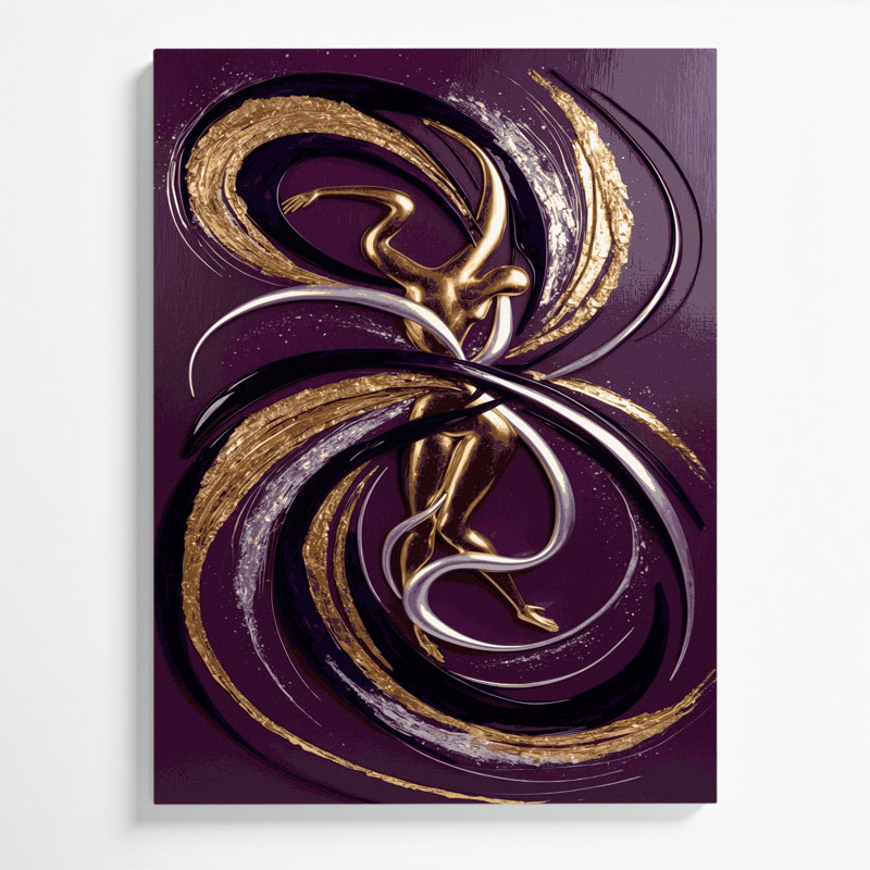 Abstrait art figuratif sur toile mauve 80