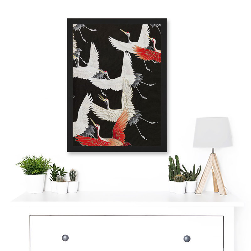 Japanese Crane Kimono - Single Picture Frame Painting