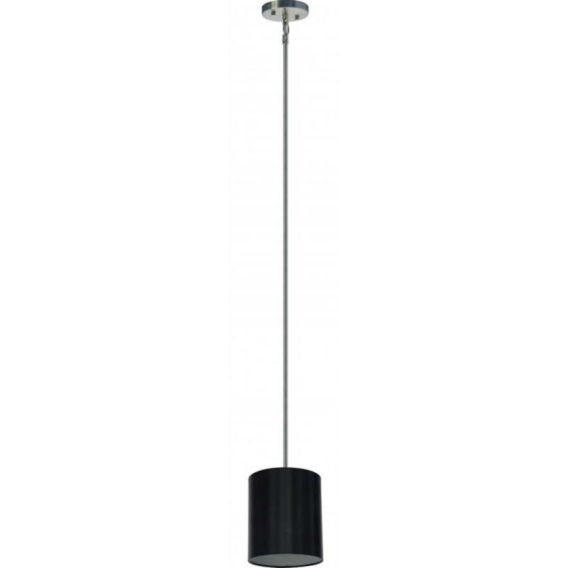Luminaire suspendu cylindrique à 1 lumière Olivo, Gris décadent, Acier satiné