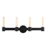 Saundria 4-Light Dimmable Matte Black Vanity light