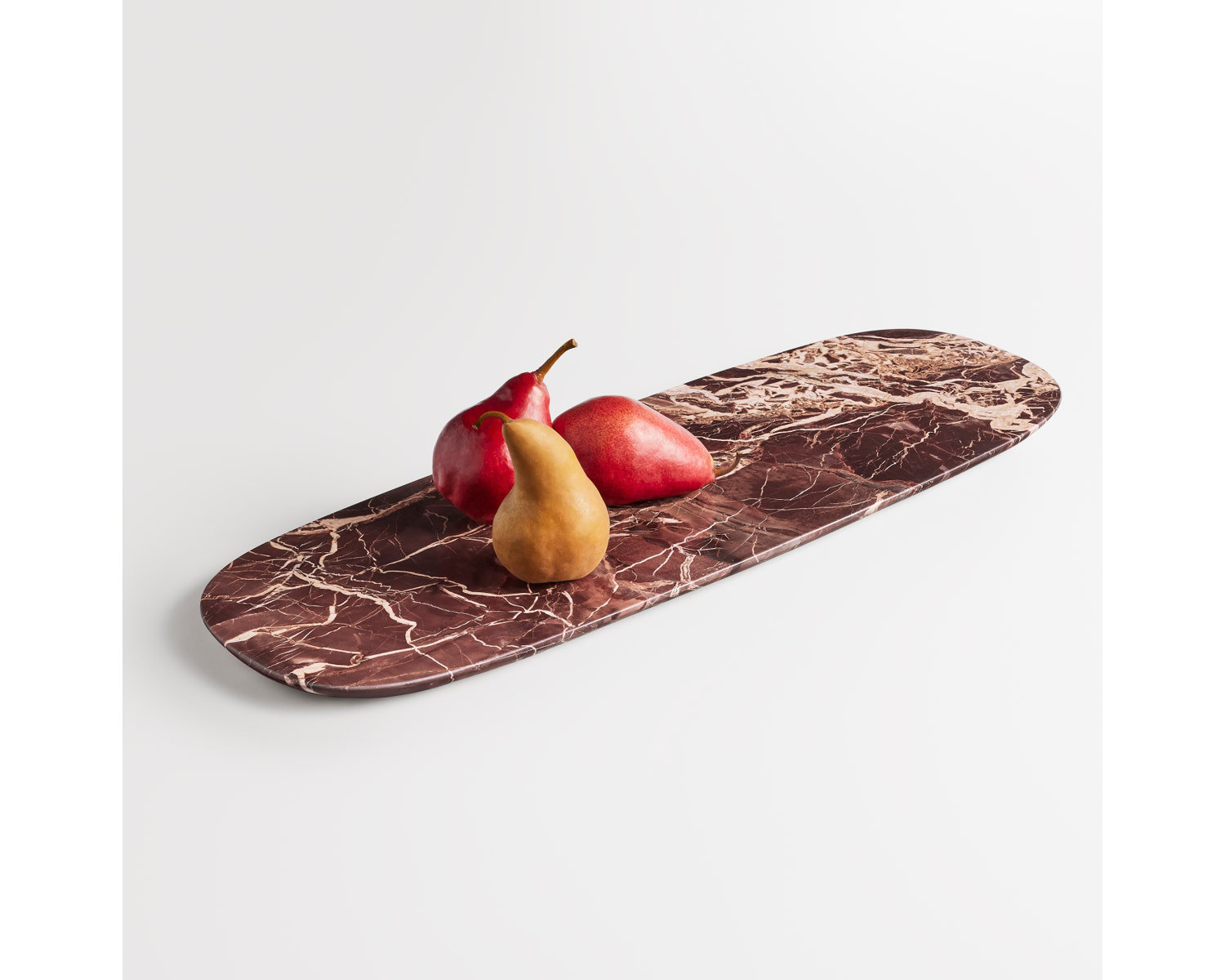 Delicious Modern Marble Tray - Set of 1, 1" H x 26" W x 9" D, Cherry Marble