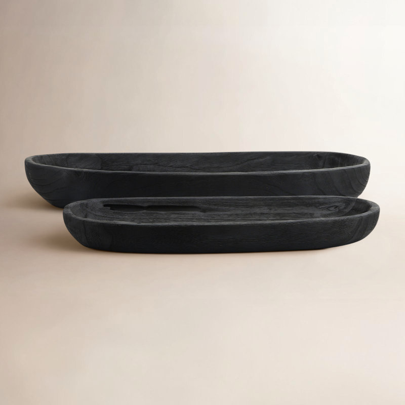 Coastal Decorative Wooden Plates, Black
