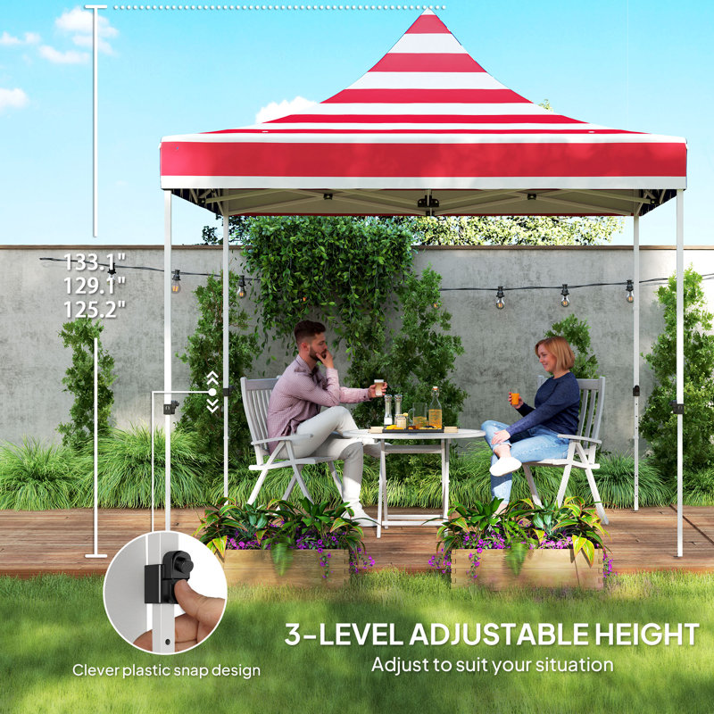 Tente à auvent escamotable robuste 10 'X 10' avec paroi latérale, abri soleil UPF50 + avec poches de rangement, drapeau américain
