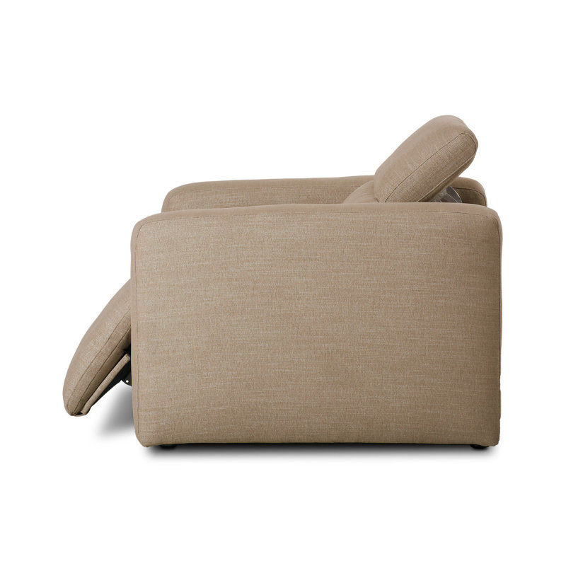 Amed Upholstered Power Recliner, Crypton Nomad Taupe