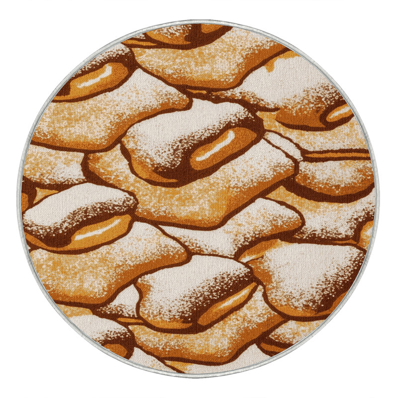 Washable Beignets Desserts Area Rug, Rectangle 3' x 5'