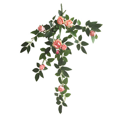 Soie fleur suspendue roses artificielles guirlande florale lierre verdure fausse fleur de vigne avec des branches pour le mur de la maison de jardin décoration d'arche de mariage