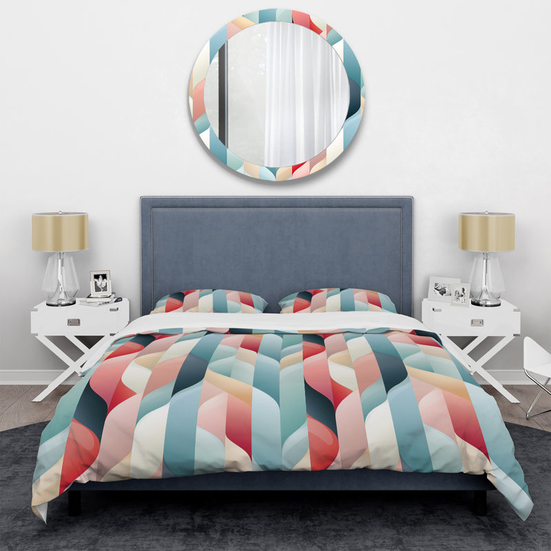 Subdued Elegance - Striped Duvet Cover Set - Microfiber Polyester, King Duvet Cover + 2 King Shams