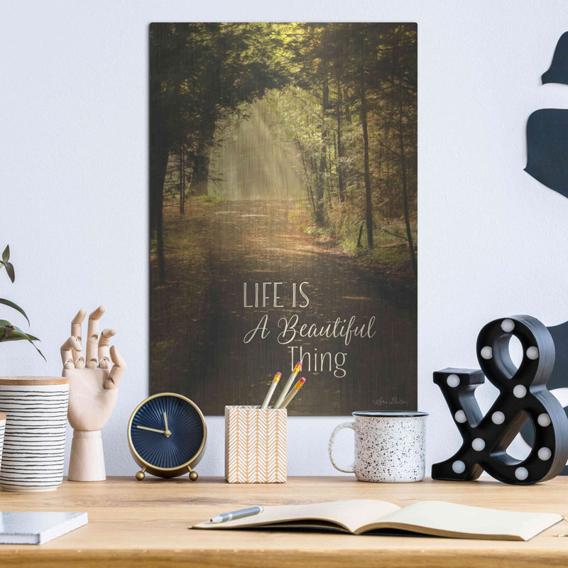 «Life is a Beautiful Thing» par Lori Deiter, art mural en métal, H 16 po x l 12 po