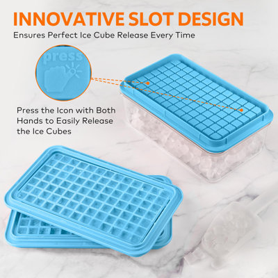 Mini Ice Cube Tray With Lid And Bin, 273 Pcs Ice Cube Trays For Freezer, Ice Cube Mold, Ice Molds Spill-Resistant Removable Lid & Ice Scoop, Ice Mold -  Mint Pantry®, BAEB0B18B28A41E49F0A365E4221DFDC