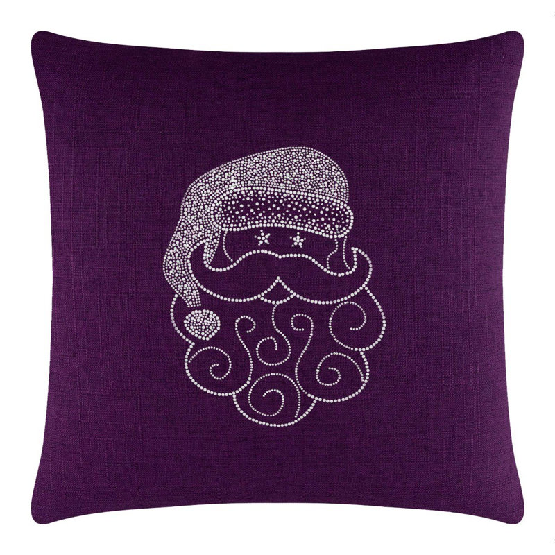 Coussin Sparkles Home Conception de Noël des Fêtes | Insertion de plumes | Lavable à la machine, Mauve, Carré 20 po