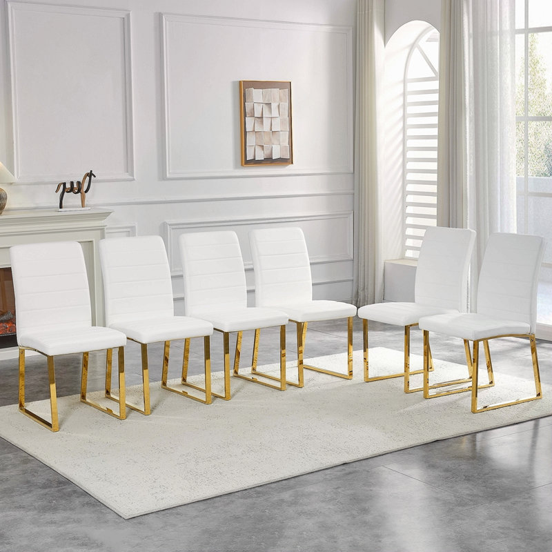 Ensemble de 6 chaises robustes: coussin de 2,1 po d'épaisseur, structure en fer, pour la maison ou le bureau. Couleurs classiques, valeur