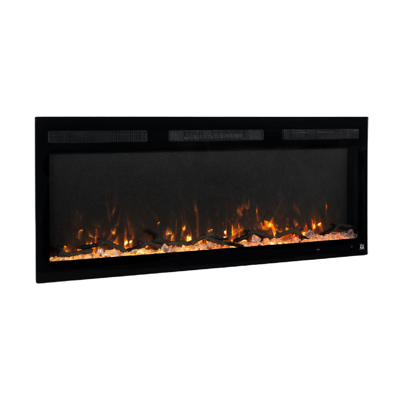 Sideline Fury Smart Electric Fireplace Recessed or Wall Mounted, 20" H x 50" W x 4.5" D