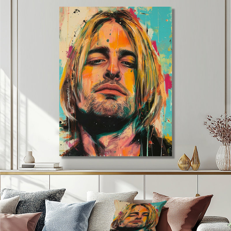 «Souvenir de Kurt Grungy», art mural, Toile tendue, H 40 po x l 30 po x P 1,5 po