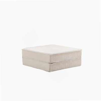 Compression Mahjong Sofa,Convertible Floor Sofa Bed,DIY Boneless Modular Sectional Sofa,No Assembly Required,Circle Fleece Fabric,1 Ottoman,White