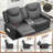 Modern PU Leather Wall Hugger Recliner Loveseat with Console, USB Ports, Cup Holders & Storage - Ergonomic Manual Reclining Sofa
