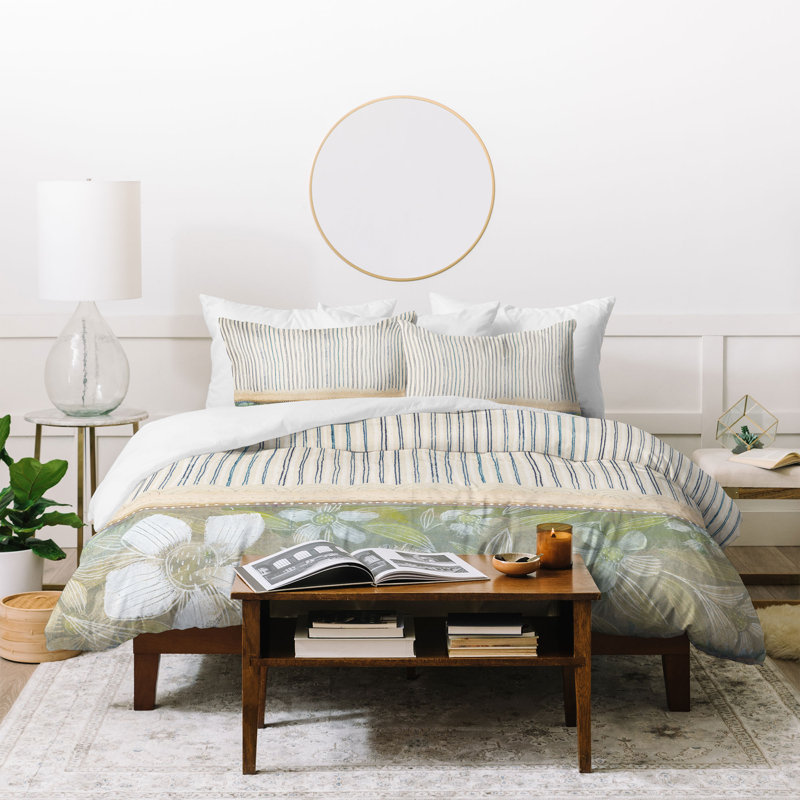Ensemble de housse de couette Cori Dantini Stripes, Housse de couette lit simple TG + 1 taie décorati