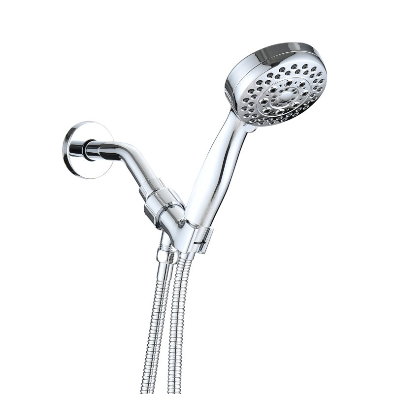 High Handheld Shower, 5 Settings, , Abs Built Shower Head, Modes Adjustable, ,, Brushed Nickel