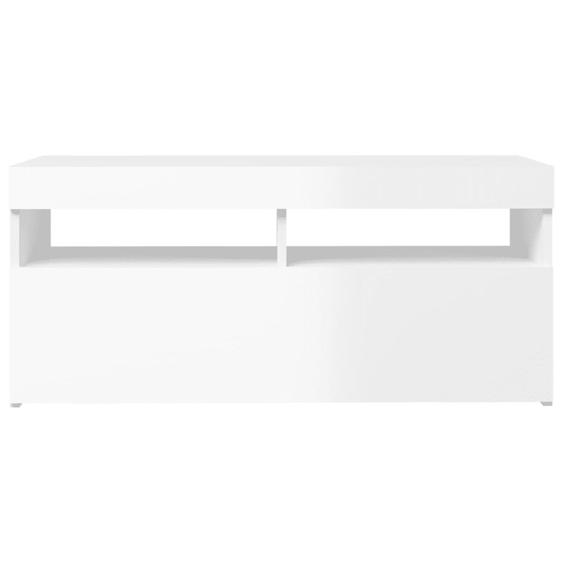 Madline Unfinished TV Stand, High Gloss White, 90cm