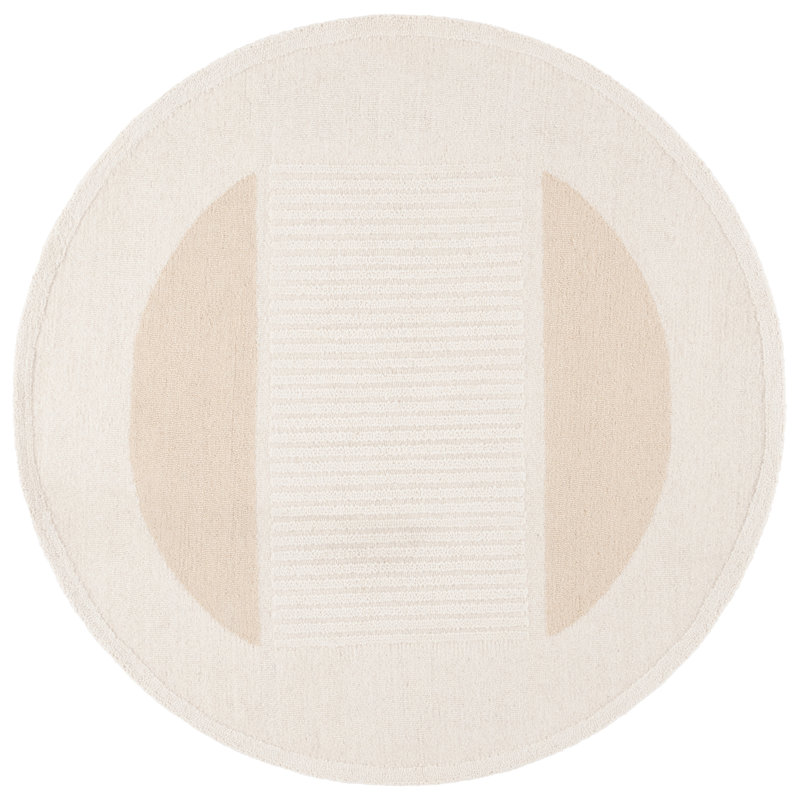 Anvit Rodeo Drive Hand Tufted Wool/Cotton Abstract Rug in Ivory/Beige, Square 6'