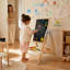 Chevalet en bois pour enfants, chevalet d'art à double face avec tableau blanc et tableau noir, finition bois naturel