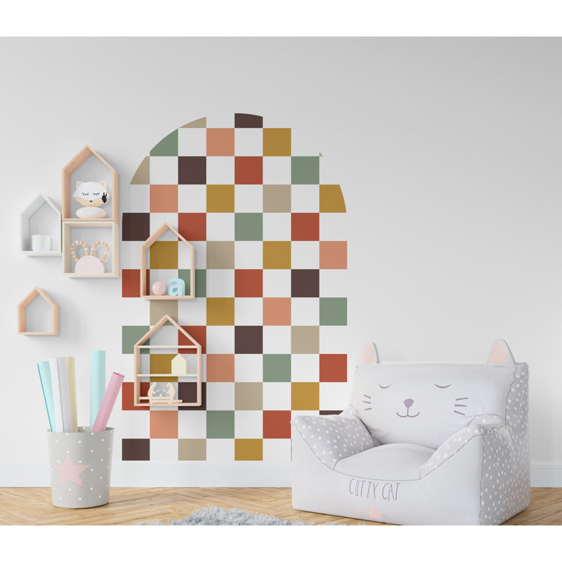 Adhésif décoratif tête de lit à carreaux en damier, H 65 po x l 40 po