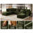8 Seater Oversized Modular Sofa Extra Deep Cloud Corduroy Sectional Couch With Ottoman Chaise-1854943986
