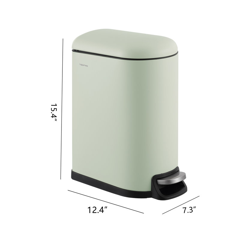 Roland Steel Step On Trash Can, Pistachio Gelato, 2.64 gal.