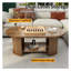 Table basse 47 pouces ovale cannelée avec tablette de rangement