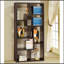 Bibliothèque à 10 tablettes à finition cappuccino, parfaite pour organiser et exposer des livres et des décorations dans n'importe quelle pièce.-542653811