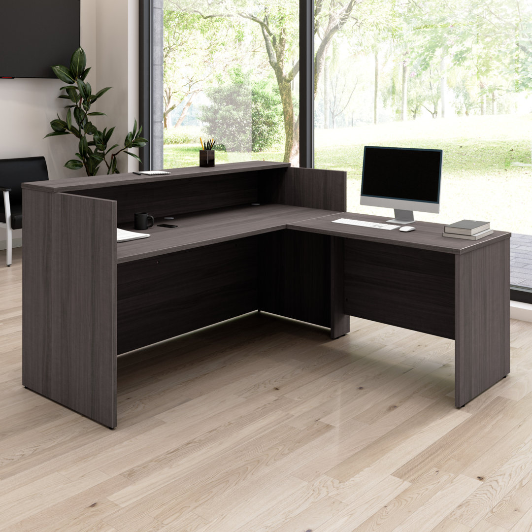 Arrive L-Shaped 72W x 72D Manufactured Wood Reception Desk - Reversible Bush Business Furniture 