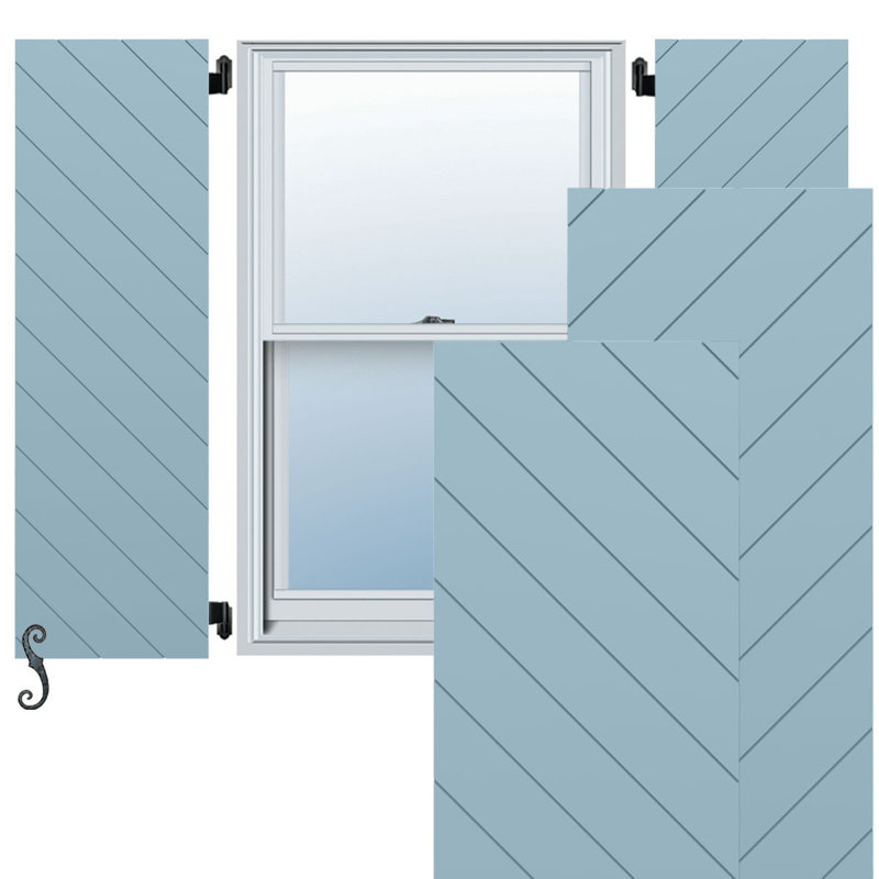 Volets de style moderne EnduraCore, Bleu paisible, 18"W, H 80 po