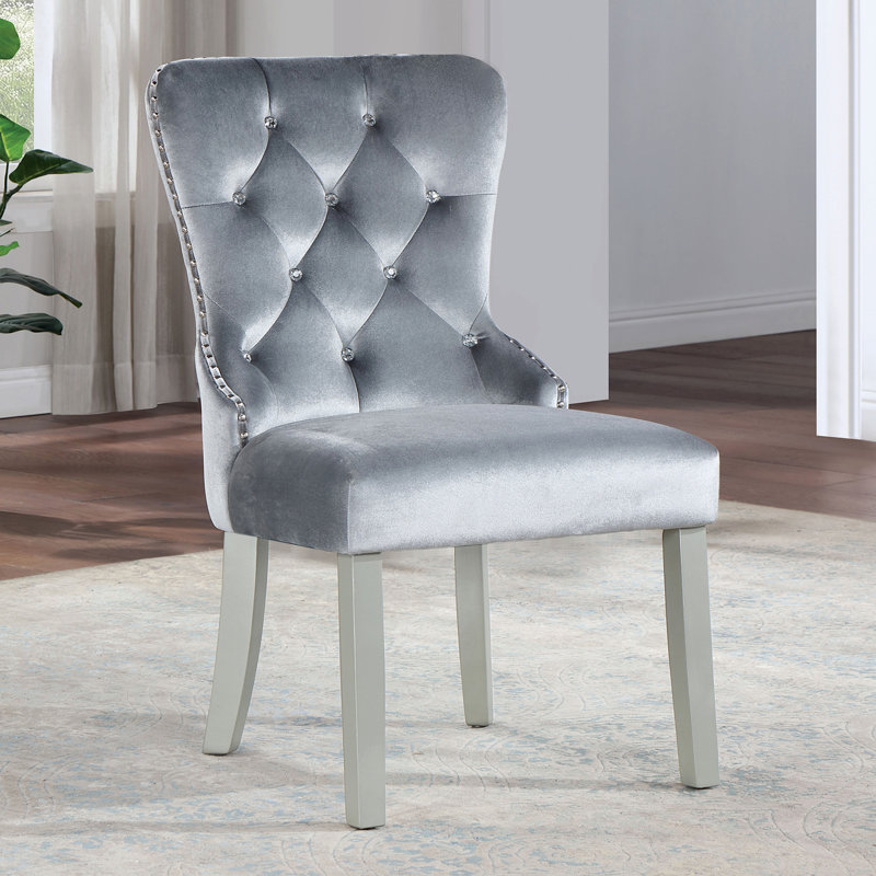 Fauteuil à oreilles Glam 21,4 po (2 / RCT), argent / gris foncé