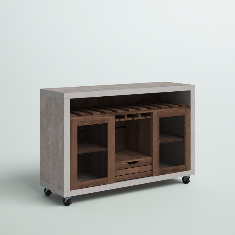 Virgil 47.25'' Sideboard, Distressed Walnut/Light Gray