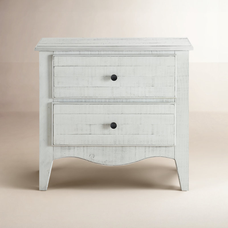 Britta 30'' W Solid Wood Nightstand, White Wash