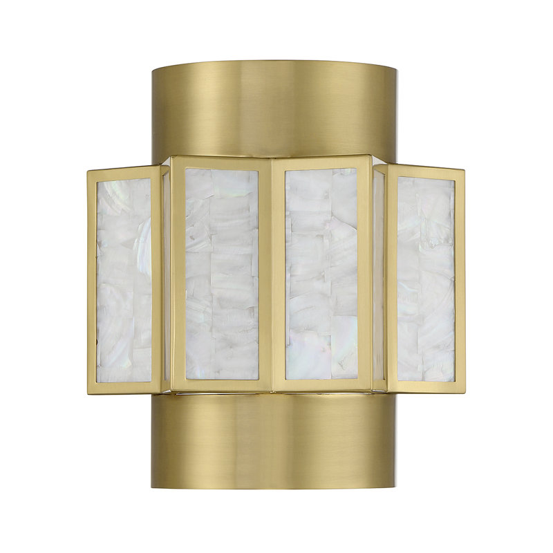 Warm Brass Dimmable Cylinder Sconce with Gold Finish